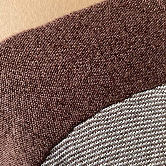 𝅺banana REPUBLIC Brown Striped Cotton V Neck Sweater Size XL - Picture 7 of 8